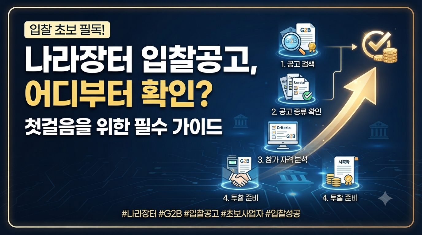 나라장터 입찰공고, 어디부터 확인해야 할까요?