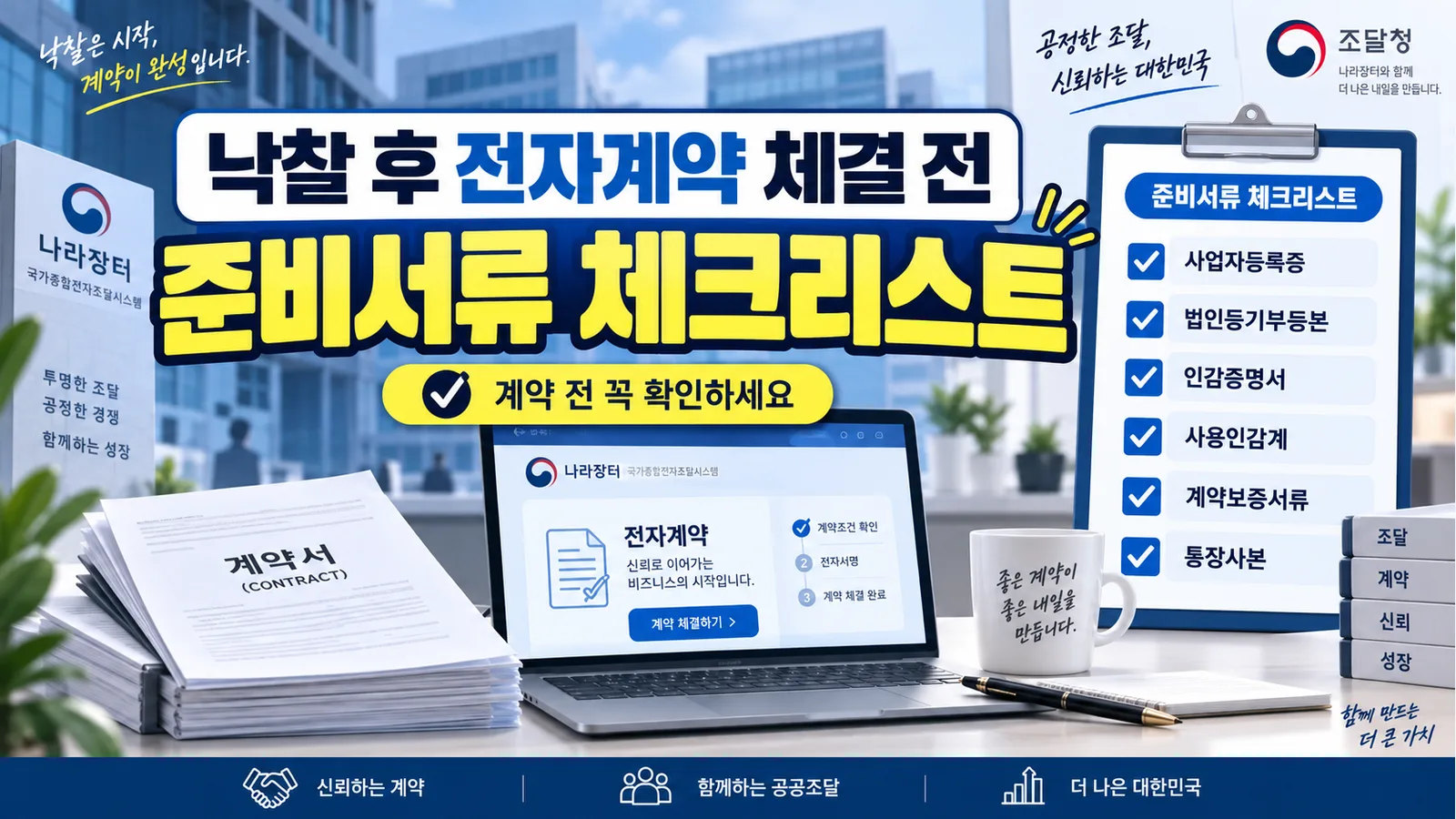 낙찰 후 전자계약 체결 전 준비서류 체크리스트