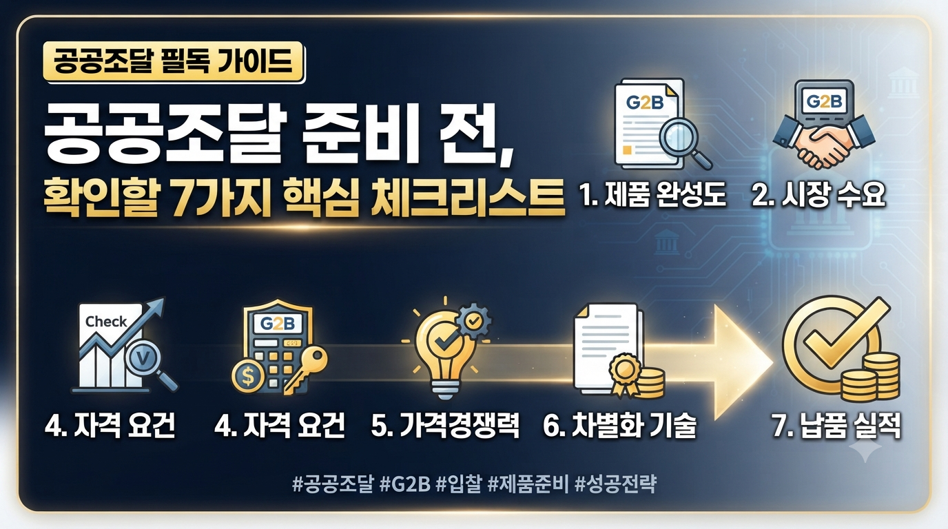 공공조달 준비 전 확인할 7가지: 제품 완성도부터 수요·공급능력까지