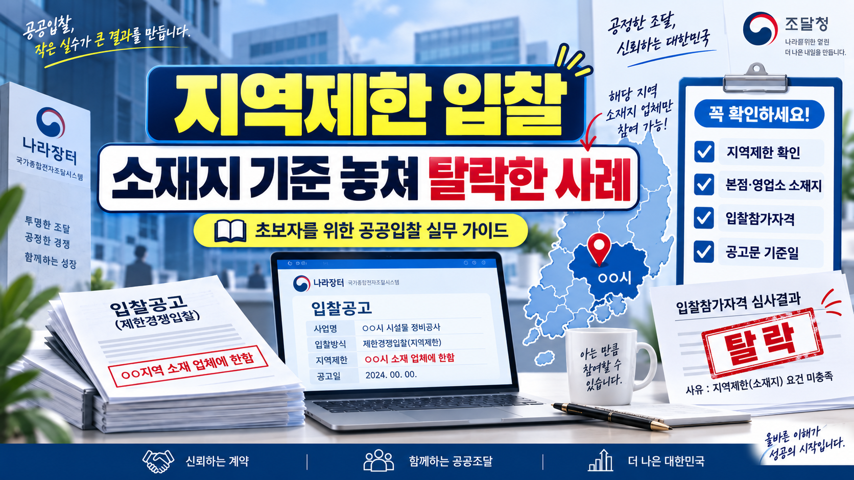 지역제한 입찰에서 소재지 기준을 놓쳐 탈락한 사례