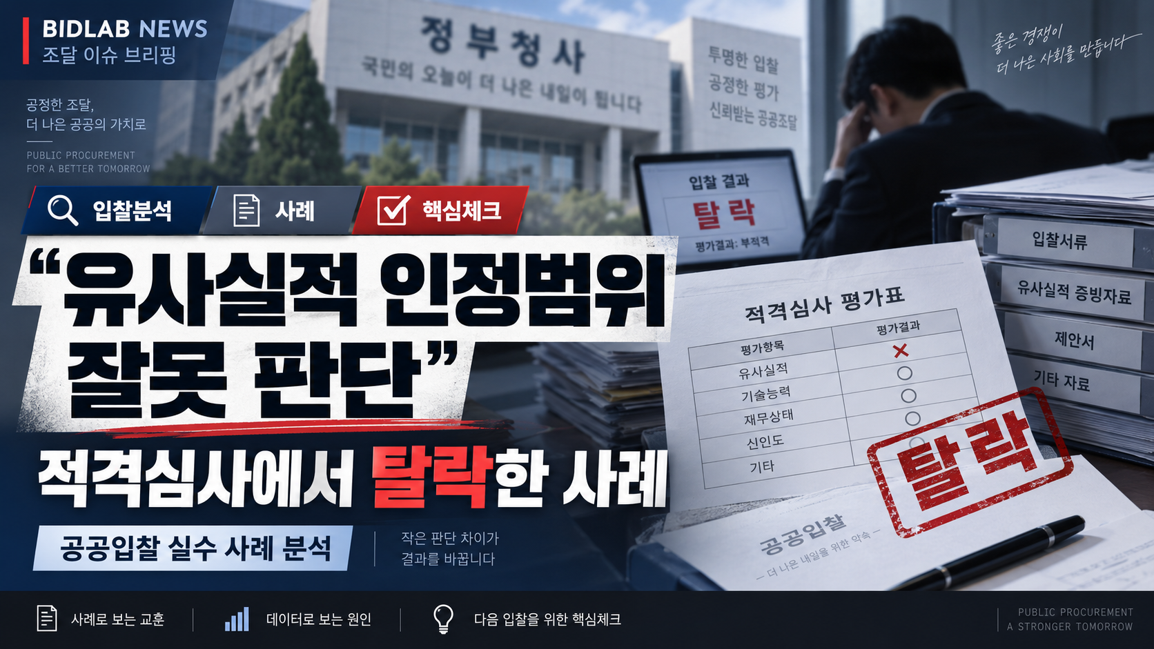 유사실적 인정범위를 잘못 판단해 적격심사에서 탈락한 사례