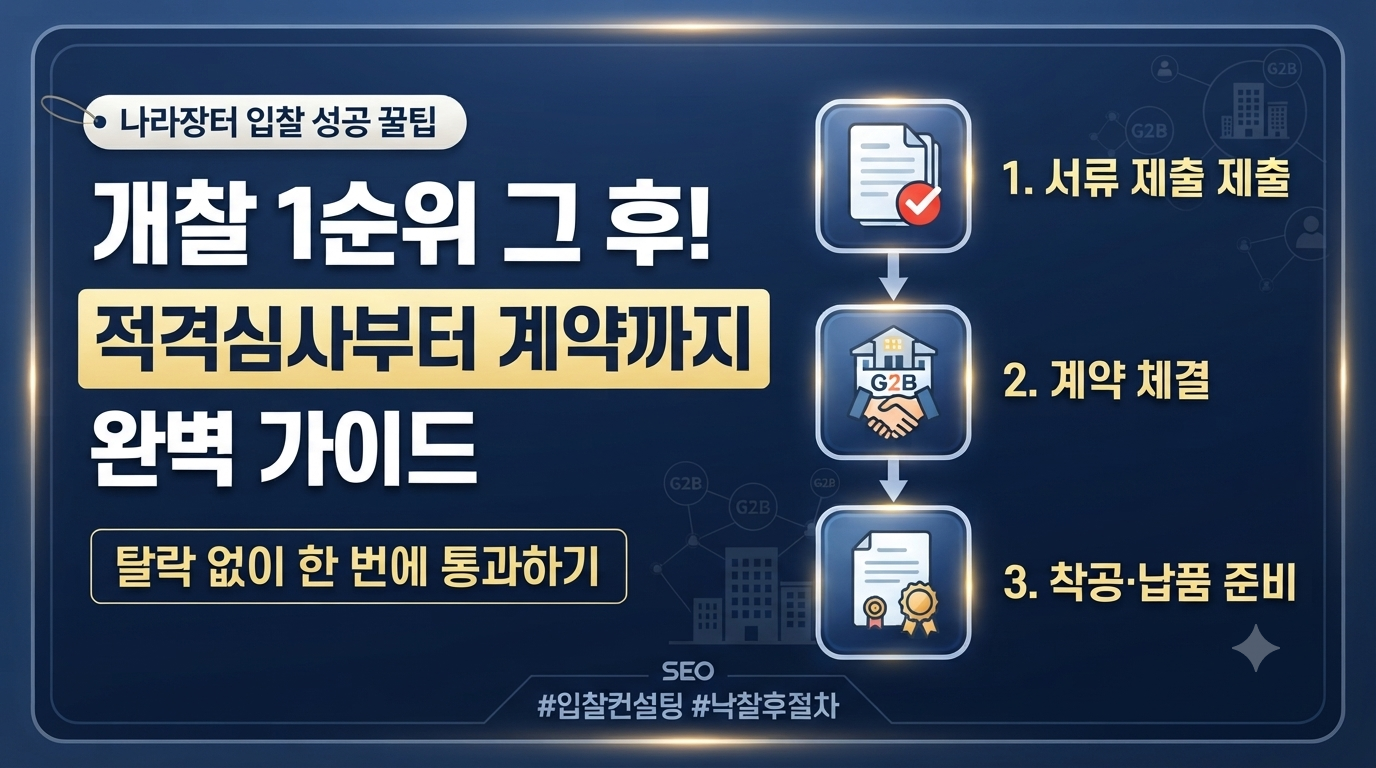 개찰 1순위 이후 적격심사·계약 준비 순서