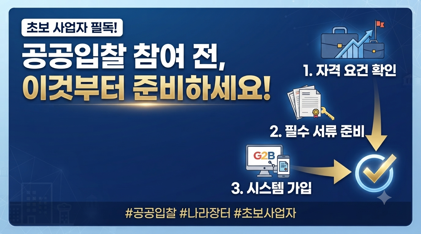 초보 사업자가 공공입찰 참여 전 가장 먼저 준비할 것