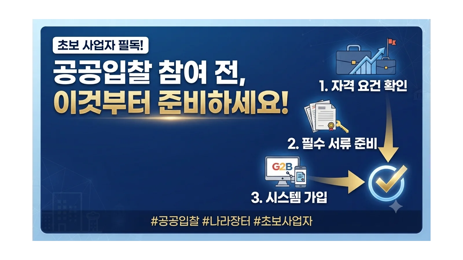초보 사업자가 공공입찰 참여 전 가장 먼저 준비할 것
