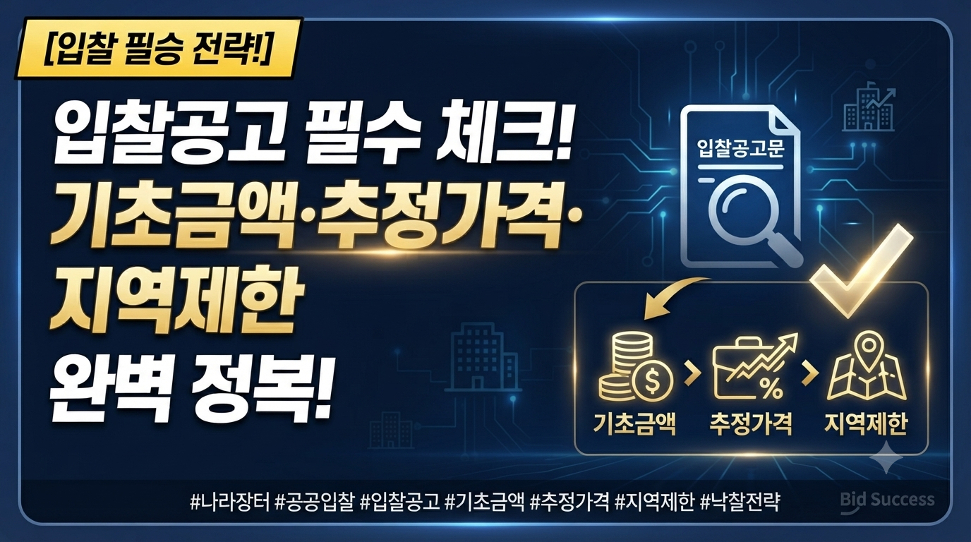 입찰공고에서 반드시 확인해야 할 항목｜기초금액·추정가격·지역제한