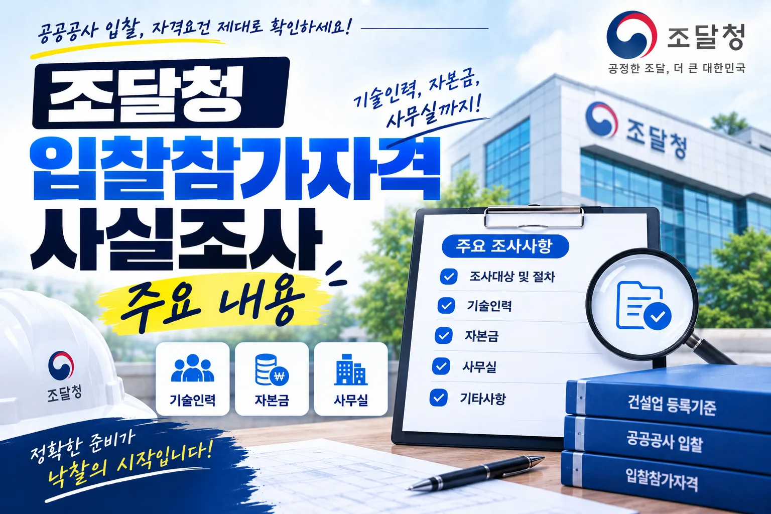 조달청 입찰참가자격 사실조사 주요 내용 · 조달뉴스 안내 이미지