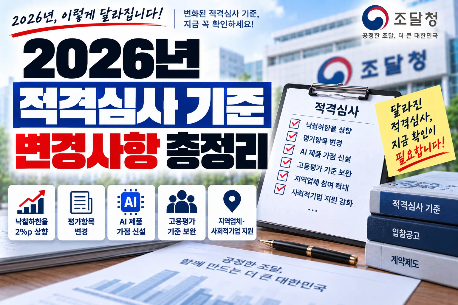 2026년 적격심사 기준 변경사항 총정리 · 조달뉴스 안내 이미지