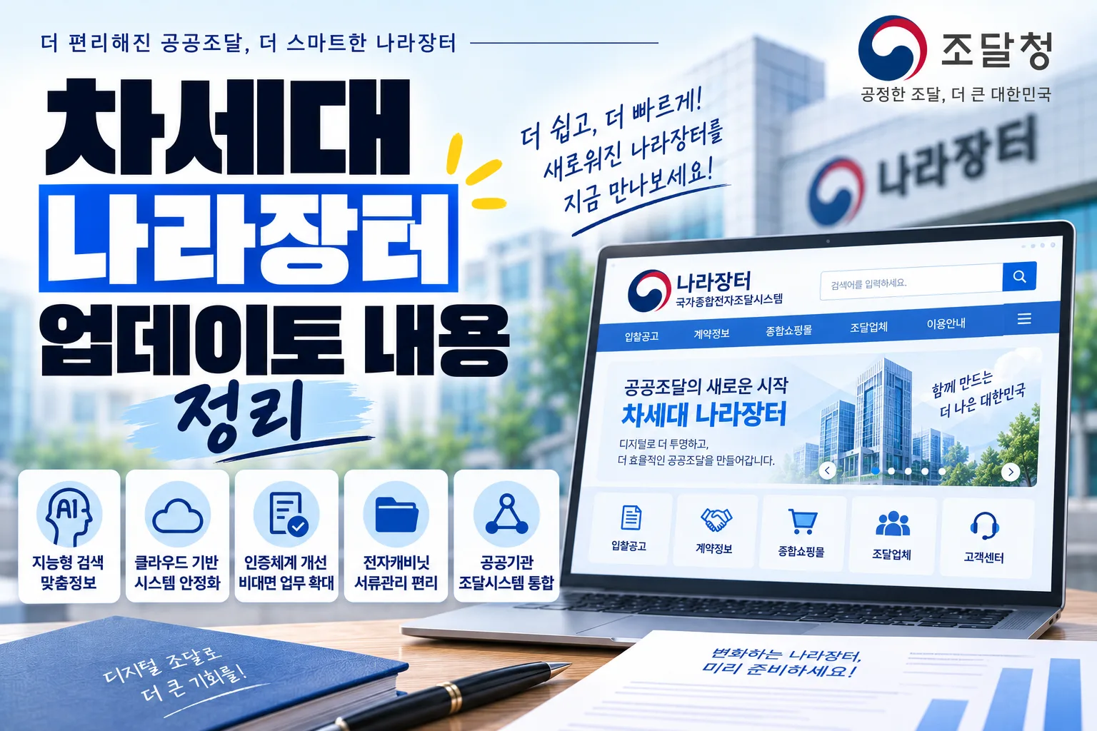 차세대 나라장터 업데이트 내용 정리 · 조달뉴스 안내 이미지