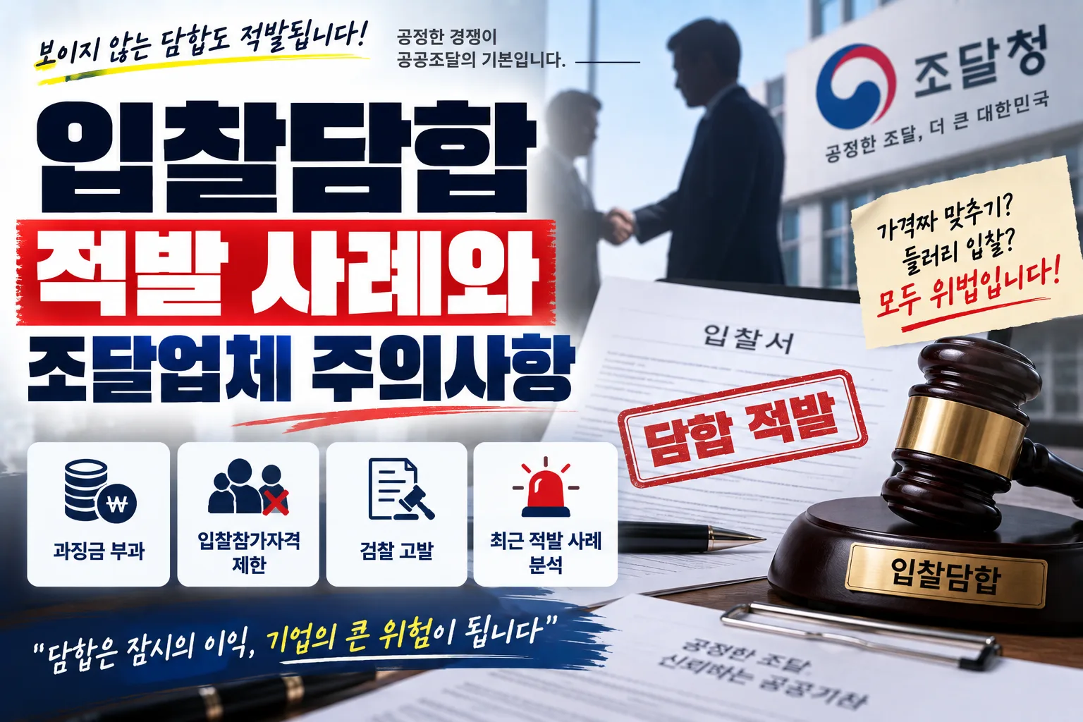 입찰담합 적발 사례와 조달업체 주의사항 · 조달뉴스 안내 이미지
