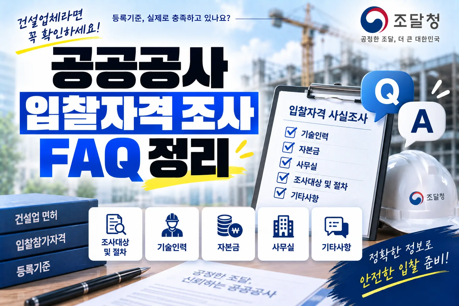 공공공사 입찰자격 조사 FAQ 정리 · 조달뉴스 안내 이미지
