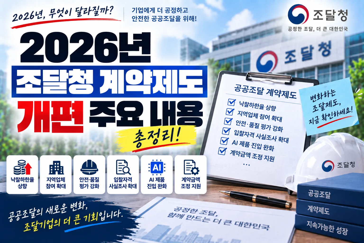 2026년 조달청 계약제도 개편 주요 내용 총정리 · 조달뉴스 안내 이미지