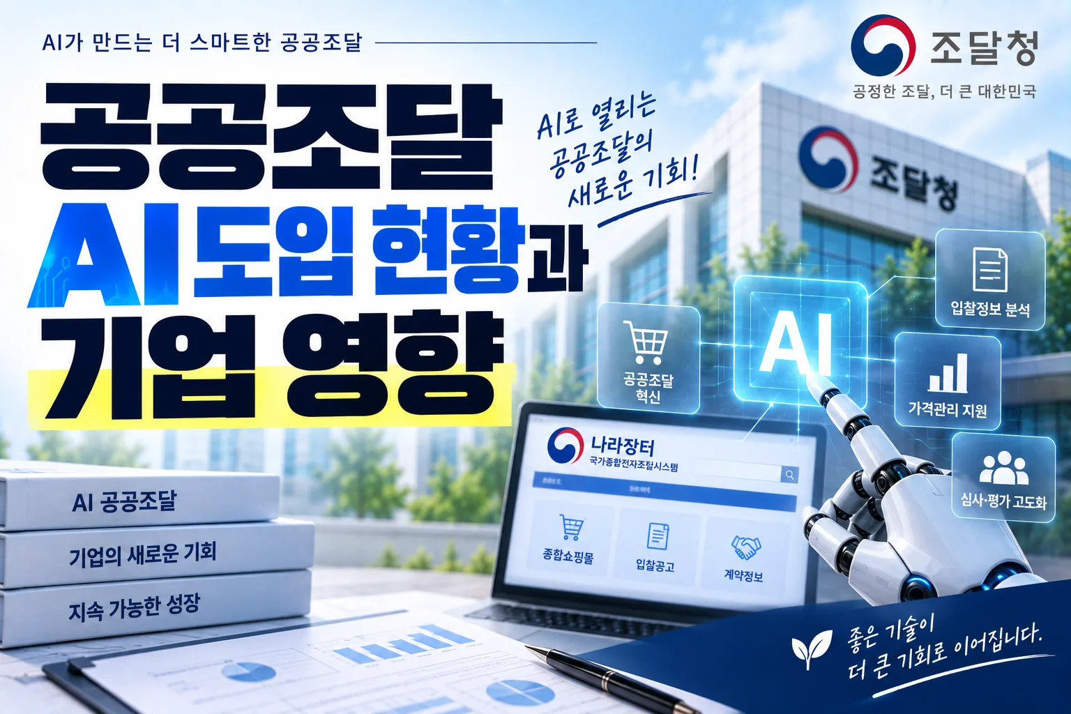 공공조달 AI 도입 현황과 기업 영향 · 조달뉴스 안내 이미지