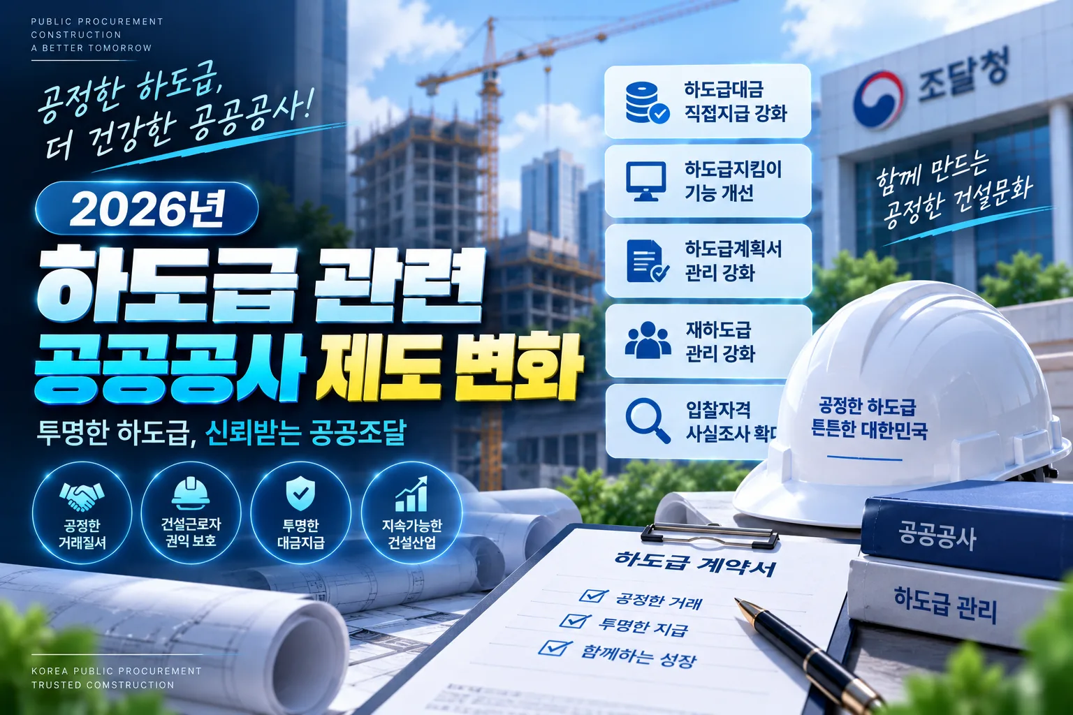 2026년 하도급 관련 공공공사 제도 변화 총정리 · 조달뉴스 안내 이미지