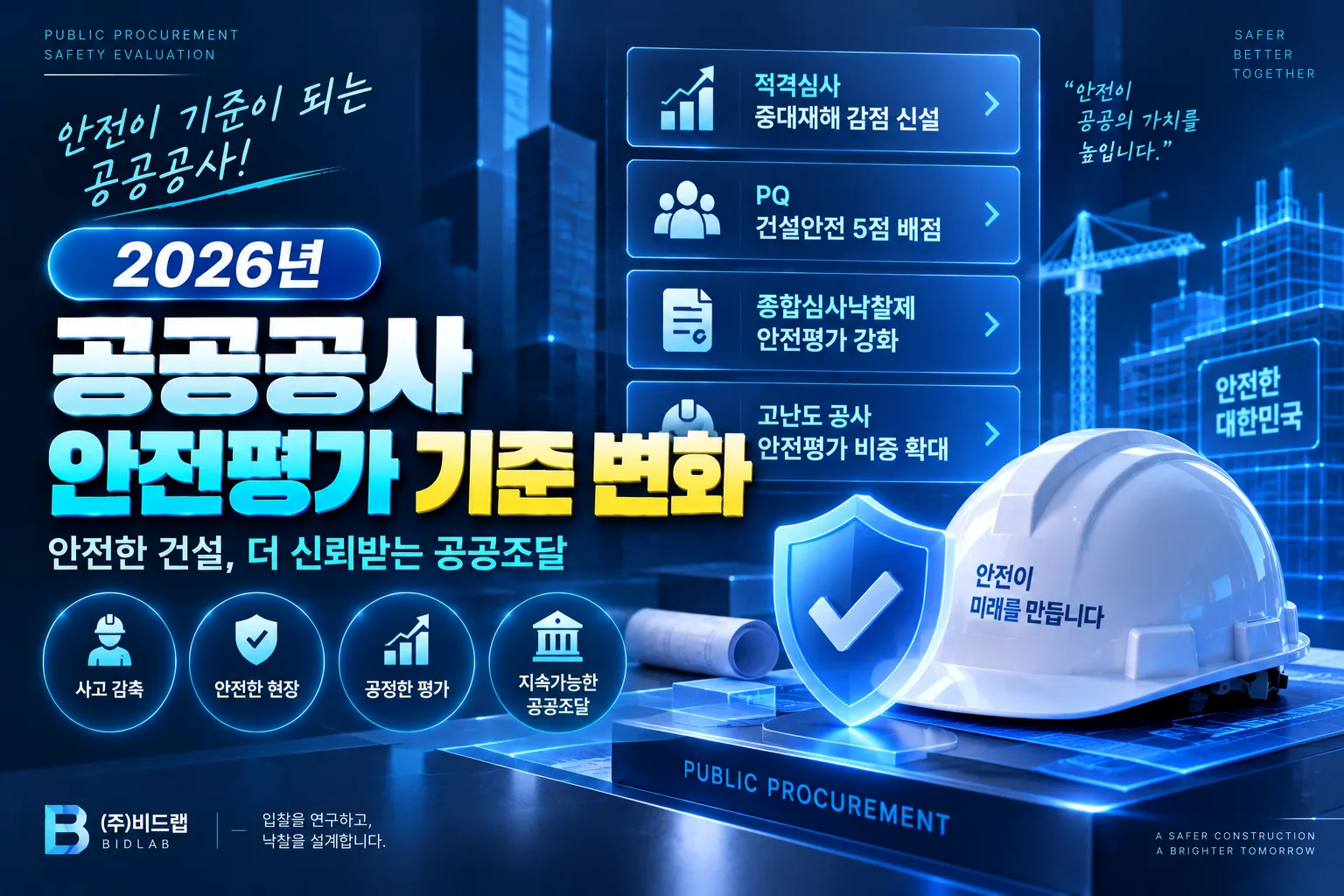 2026년 공공공사 안전평가 기준 변화 총정리 · 조달뉴스 안내 이미지