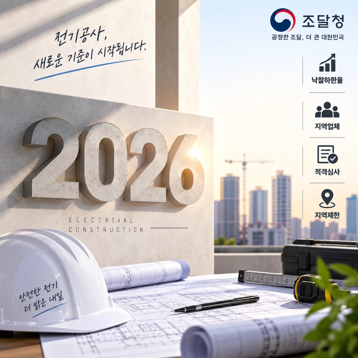 전기공사 입찰제도 최신 변화 · 조달뉴스 안내 이미지