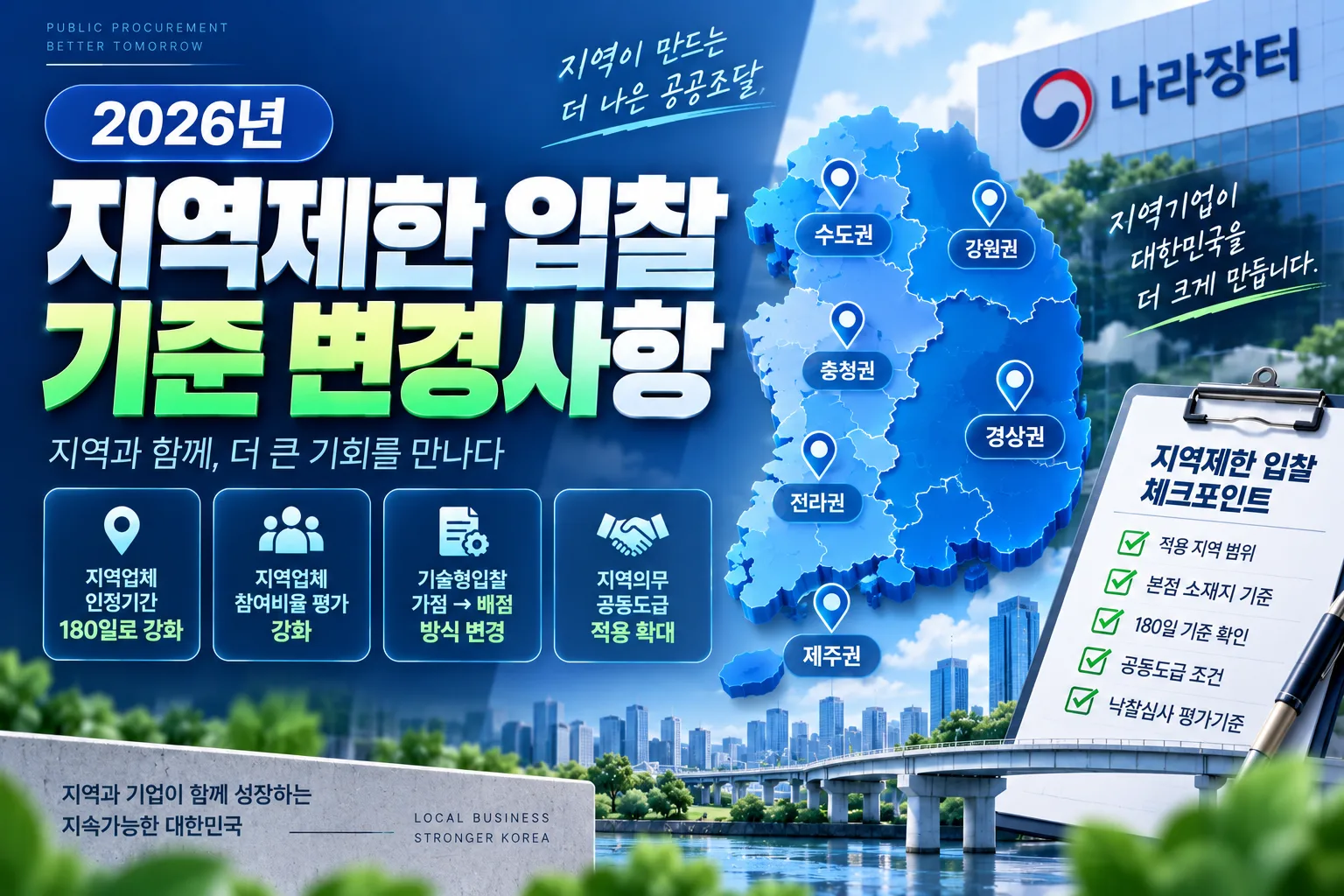 2026년 지역제한 입찰 기준 변경사항 총정리 · 조달뉴스 안내 이미지