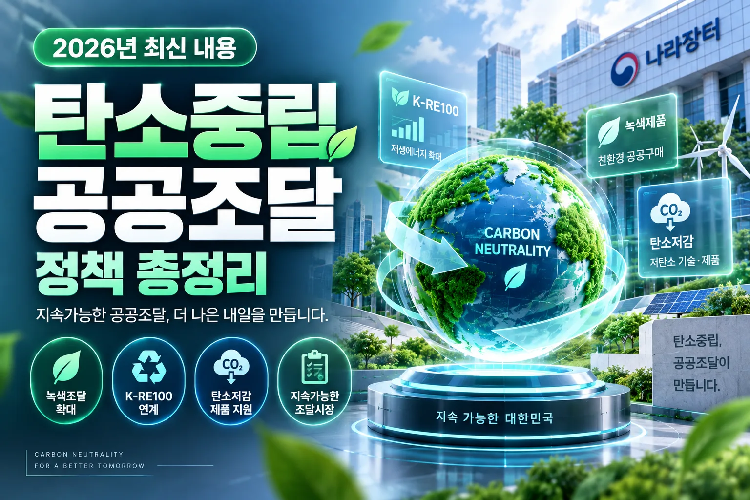 2026년 탄소중립 관련 공공조달 정책 총정리 · 조달뉴스 안내 이미지