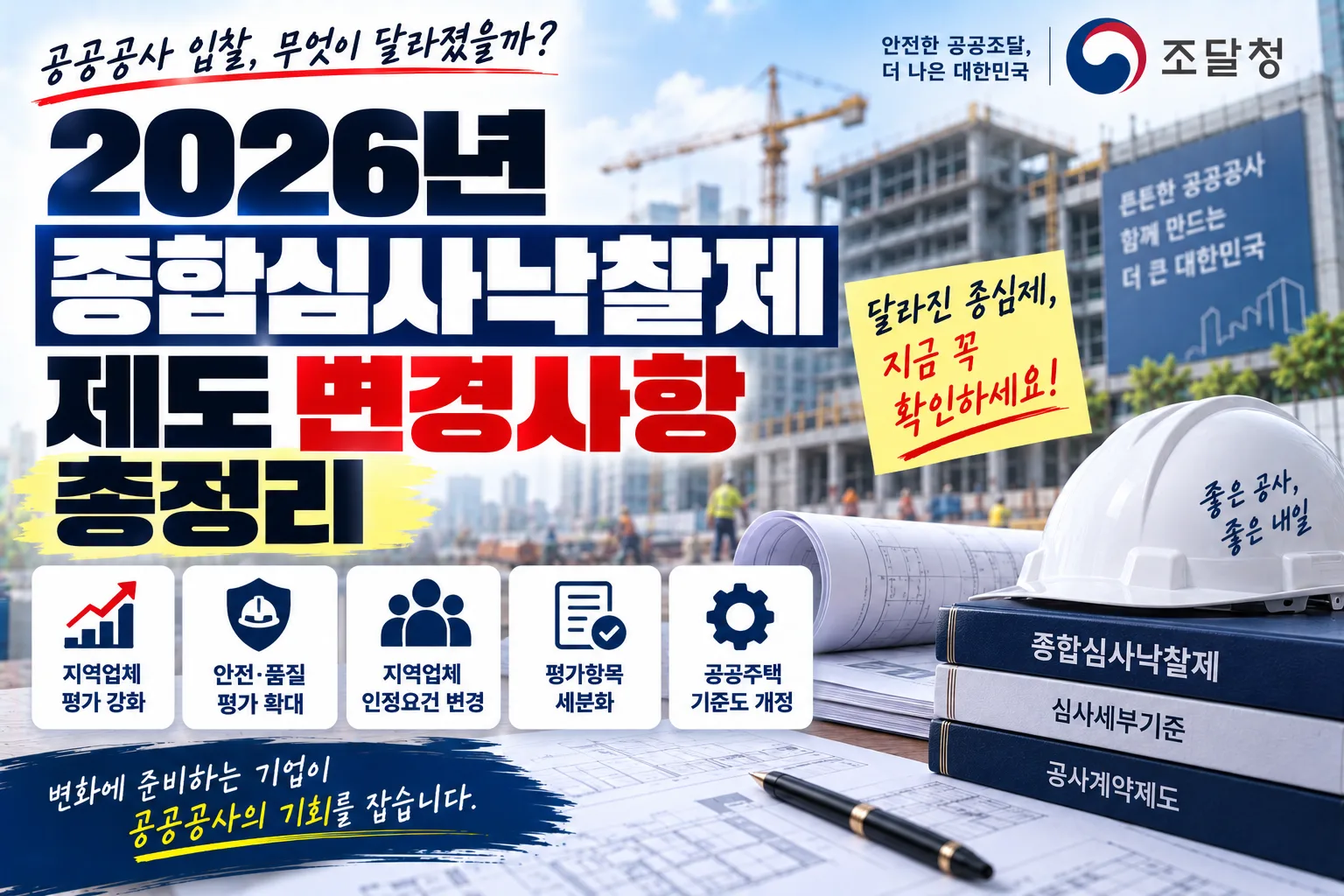 종합심사낙찰제 제도 변경사항 · 조달뉴스 안내 이미지
