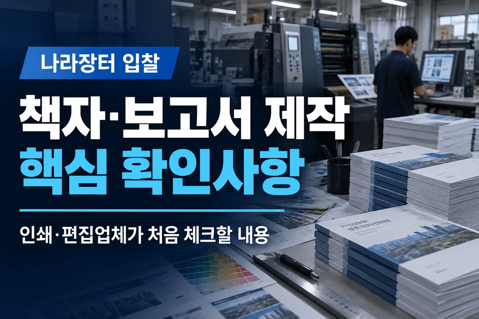 책자·보고서 제작은 공공조달 참여업종 기준에서 인쇄·출판·사무용품 분야에 포… 관련 이미지