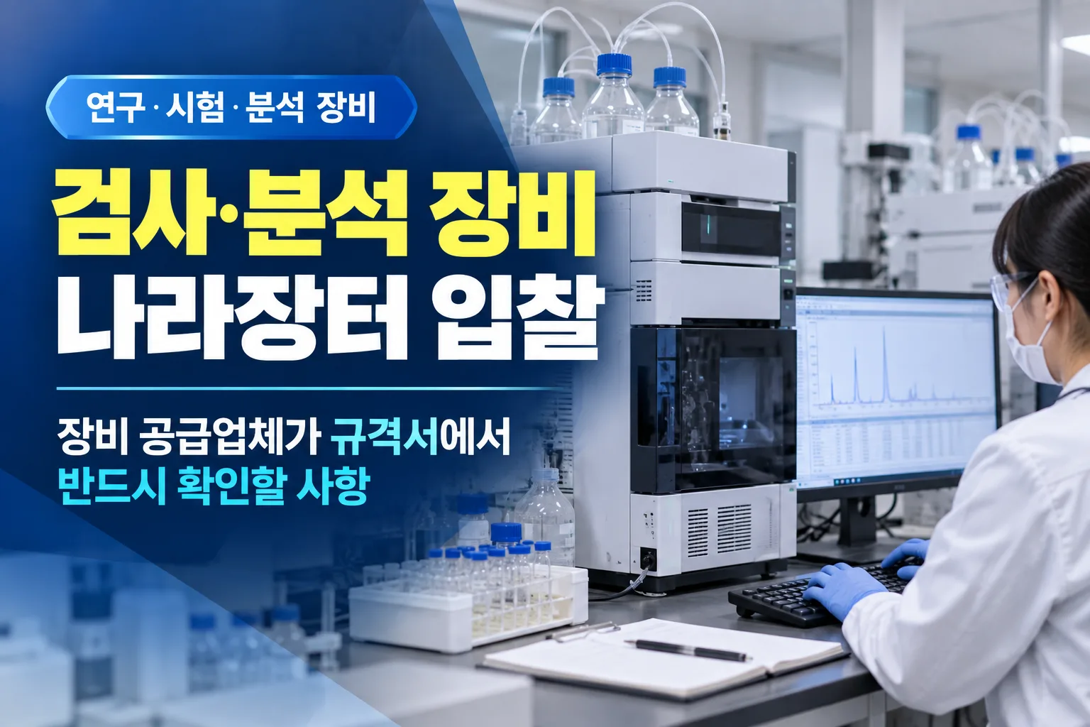 검사·분석 장비 나라장터 입찰, 장비 공급업체가 규격서에서 반드시 확인할 사항을 설명하는 이미지