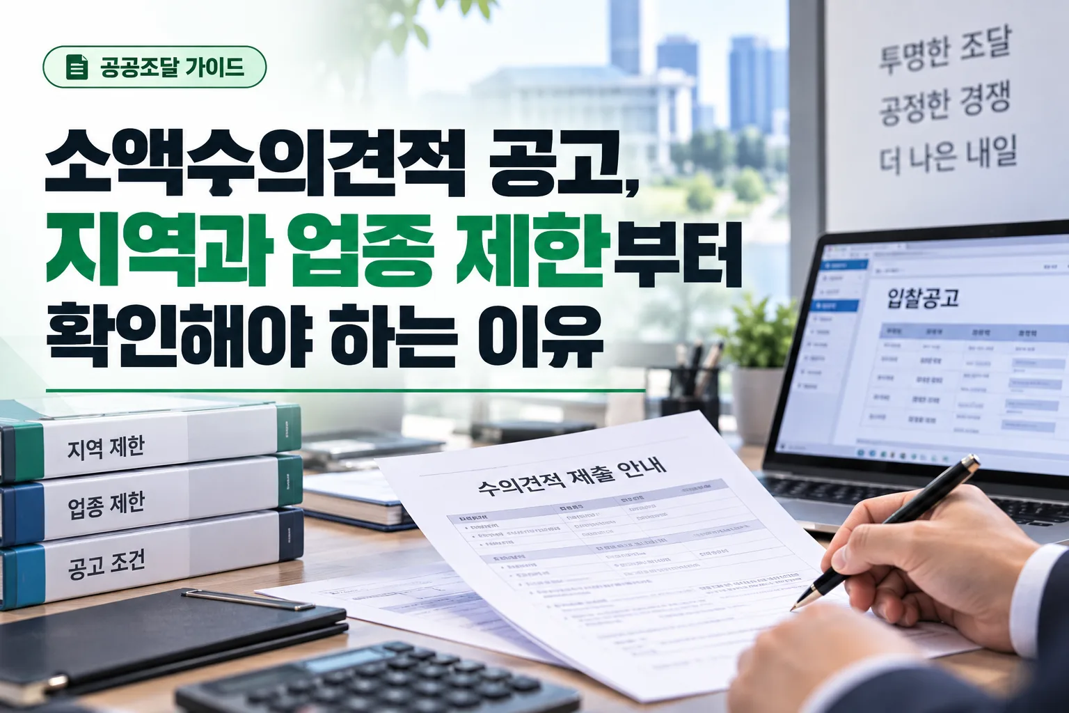소액수의견적 공고, 지역과 업종 제한부터 확인해야 하는 이유을 설명하는 이미지