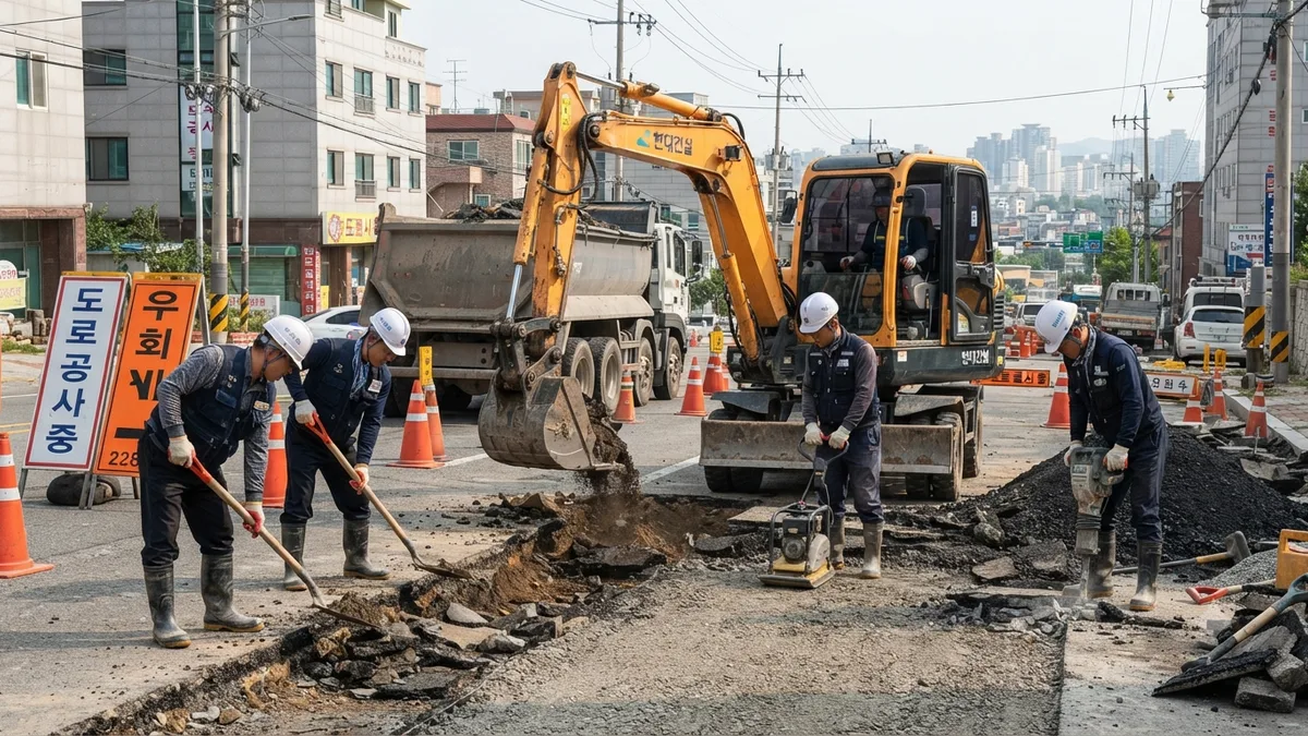 도로토목 도로정비공사 현장